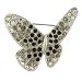 Silver Tone Rhinestone Covered Butterfly Animal Pin Brooch