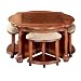 Powell Wilmington Cherry Cocktail Table and 4 Benches