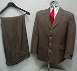 Gianni Vironni Four Button Single Breasted Brown Business Dress Suit Sizes 38-52