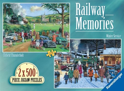 Childrens Toyshop  Toys : Ravensburger Puzzle Two x 500 Pieces Railway Memories