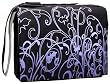 15.4 inch Black & Purple Fleur Floral Abstract Laptop Notebook Padded Compartment Shoulder Messenger Bag