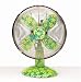 Deco Breeze DBF0565 Small Metal Desktop Fan in Green Flowers Image