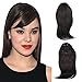 BEAUTY PLUS® Clip in Bangs Real Human Hairpieces for Beauty Women (1b# Natural Black)