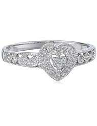 10k White Gold Diamond Heart Ring (0.04 cttw, I-J Color, I2-I3 Clarity)