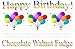 Birthday Balloons Chocolate Walnut Fudge Box