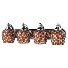 Fusion - 4 Light Bathroom Vanity Lighting Fixture - Polished Chrome - Multi Amber Glass -... by ELK Lighting