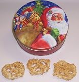 Scott's Cakes White Chocolate Covered Pretzel with Peanuts in a Mini Santa's Toys Tin