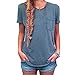 BESSKY Women Summer Pocket Short Sleeve T-shirt Blouse