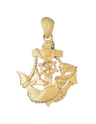 CleverEves 14K Gold Pendant Anchor Mermaid 14.3 - Gram(s)