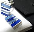 Blue Cat Eye Stone Set in Silver Cufflinks Cuff Links