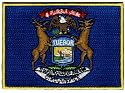 Michigan State Flag Embroidered Patch Iron-On MI Emblem