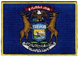 Michigan State Flag Embroidered Patch Iron-On MI Emblem