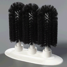 Carlisle 8" Triple Glass Washer Brush, Black Bristles by Carlisle