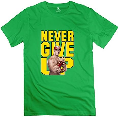 CHADLAVIGNE 100% Cotton Men's WWE Never Give John Cena T-shirt