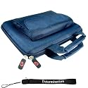 SuperSonic SC499 9" LCD Portable TV Digital New Style Kroo Case Carrying Nylon Briefcase Cube with Side Pocket Blue + Includes a 4-Inch Determination Hand Strap