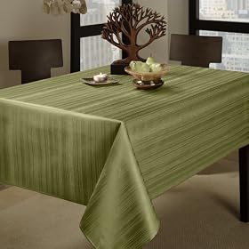 Benson Mills Flow "Spillproof" 60-Inch by 84-Inch Fabric Tablecloth, SageBenson Mills Flow "Spillproof" Fabric Tablecloth, Sage