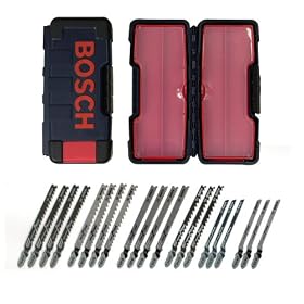 Click here to buy Bosch TW21HC 21-Piece T-Shank Woodworking Jig Saw Blade Set by Bosch.