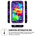 Galaxy S5 Case, EC™ Samsung Galaxy S5 Case, Heavy Duty Rugged Hybrid Rubber Shockproof Protective Case Cover for Samsung Galaxy S5 / Galaxy SV / Galaxy S V (2014) (Purple+Black)