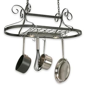 Decor Lighted Oval Pot Rack by Enclume by 