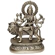 India Statue Hindu Goddess Durga Sitting on Lion 6 x 2.75 x 5 inches