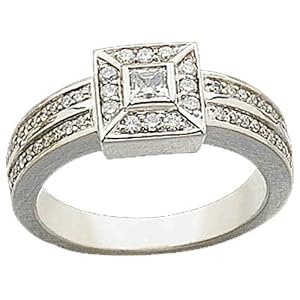 14kt White Gold Stylish Table Engagement Ring