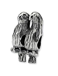 .925 Sterling Silver Love Birds Bead