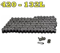 420 Motorcycle Chain 132-Link with 1 Master Link High Performance perfect for Go Kart, Mini Bike, Scooters
