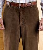 Colorfast Casual Corduroy Plain Front Pants