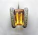 18k White Gold Citrine, Sapphire and Diamond Palmiero Jewellery Design Ring