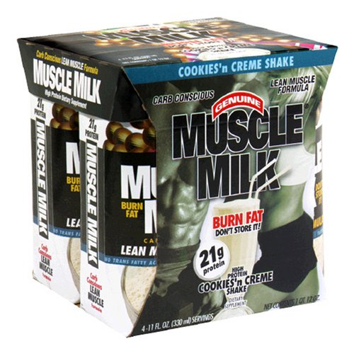 51B2771AS8L._SL500_ Muscle Milk High Protein Shake, Cookies n Creme, 11-Ounce Boxes in 4-Count Packages (Pack of 6)