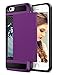 Vofolen Sliding Cover for iPhone 6S Plus iPhone 6 Plus Case Wallet Card Holder Dual Layer Protective Hard Shell Tough Bumper Armor Scratch-Proof Hybrid Cover for iPhone 6 Plus 6S Plus - Purple