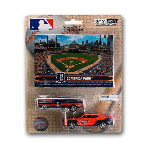 MLB Detroit Tigers Ford Mustang and Dodge Charger 1:64 Scale Diecast Cars