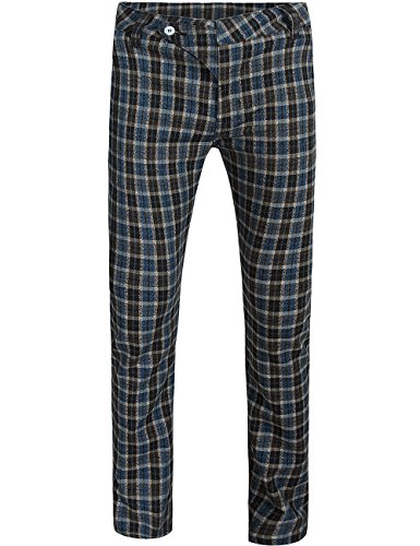 SSLR Men's Plaid Thick Casual Long Pant