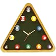 Pool Rack Quartz Clock with Solid Wood Frame