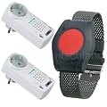 Pflegeruf-Set / Hausnotruf / Senioren-Hausalarm / Senioren-Sicherheitspaket 5 - (mit Funk-Armbandsender und zwei Steckdosen-Empf�ngern mit Quittierungsfunktion)