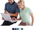 Devon & Jones - Blue Men's Northport Stripe Jersey Polo (D350)