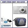 Sony DSC-W350 14.1MP Digital Camera with 4x Wide Angle Zoom with Optical Steady Shot Image Stabilization (Silver) + Bonus Pack # 1