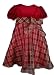 Rare Editions Infant Toddler Girls Red/Gold Plaid Velvet Holiday Christmas Party Dress