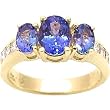 14K Yellow Gold Tanzanite and Diamond Ring