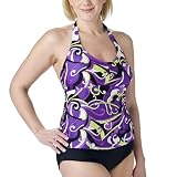 Women's Plus Size Mossimo Black: Swim Set - Purple Paisley