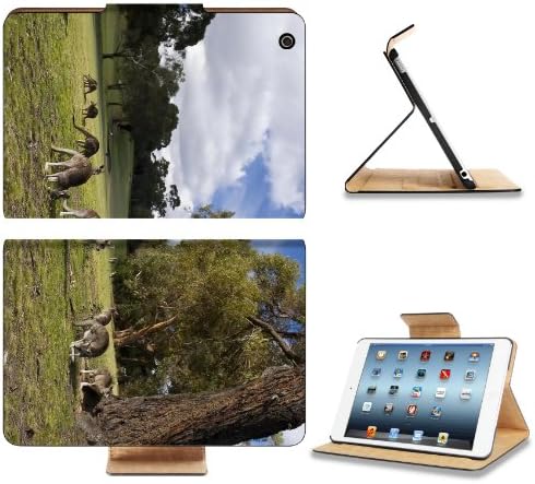 Kangaroo Set Walk Grass Trees Apple Ipad Mini Flip Case Stand Smart Magnetic Cover Open Ports Customized Made To Order Support Ready Premium Deluxe Pu Leather 8 Inch (205Mm) X 5 1/2 Inch (140Mm) X 11/16 Inch (17Mm) Liil Ipad Mini Professional Ipadmini Cases Ipad_Mini Accessories Graphic Background Covers Designed Model Folio Sleeve Hd Template Designed Wallpaper Photo Jacket Wifi 16Gb 32Gb 64Gb Luxury Protector