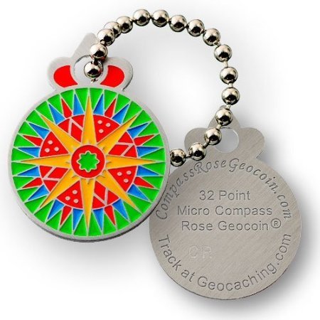 32 Point Micro Compass Rose Geocoin