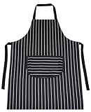 Black Butchers Stripe Apron