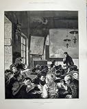 1876 SCHOOL CHILDREN TEACHER GEOGRAPHY LESSON FINE ART