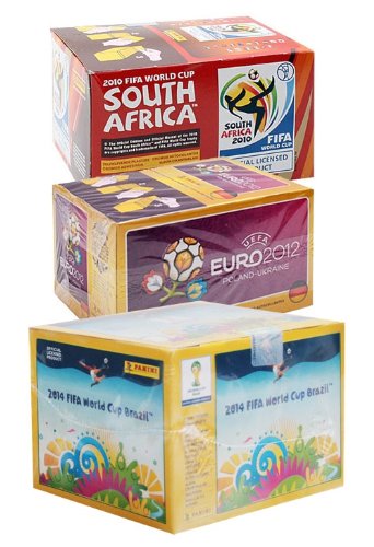 Panini – FIFA World Cup Brasil 2014 – Sticker – WM 2014 Display (100 Tüten) + EM 2012 Display (100 Tüten) – Deutsche Ausgabe