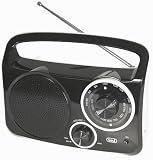 Trevi Retro AM FM Radio. Mains Battery (Black)