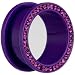 7/8" Purple Acrylic Gem Rimmed Screw Fit Tunnel Plug