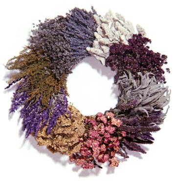 18 Round TEN HERB Dried Bouquet Door/Kitchen WREATH