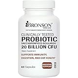 Bronson Labs : Clinically Tested Probiotic Saccharomyces Boulardii 20 Billion CFU 60 Vegetarian Capsules, Made in USA