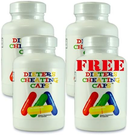 Dieters Cheating Caps 3 Pack and 1 Free Dieters Cheating Caps - Carb Fat Blocker - Weight Loss Diet Pill